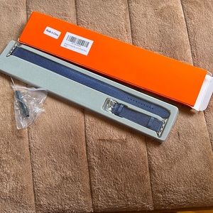 Brand New Navy Faux Leather Apple Double Wrap Watchband (38MM)